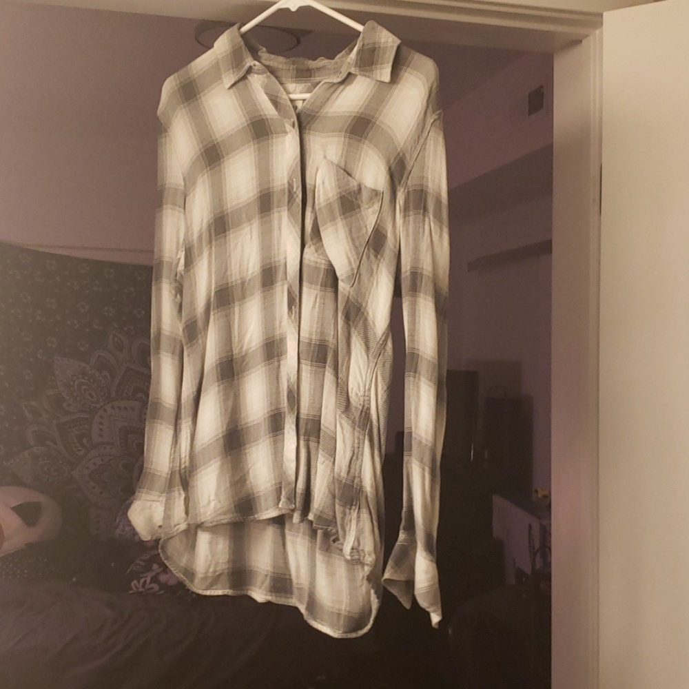 Grey and White Flannel